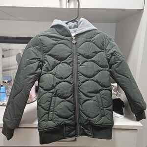 Appaman Green Puffer Jacket with Gray Hood